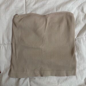 Ribbed Tan Tube Top
